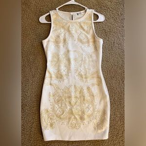 Small white & gold body con dress